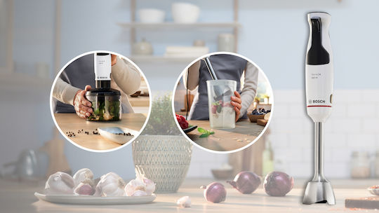 Bosch Serie 4 Ραβδομπλέντερ με Ανοξείδωτη Ράβδο 600W Λευκό
