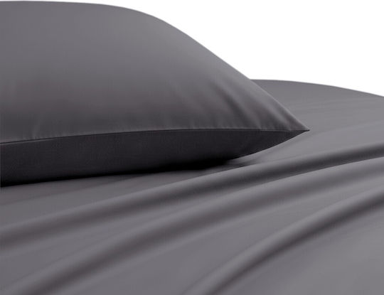 Melinen Pillowcase Set with Envelope Cover Dark Grey 53x72cm.