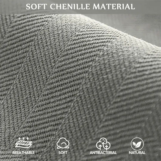 Ελαστικό Κάλυμμα Τριθέσιου Καναπέ Gray 110x180cm