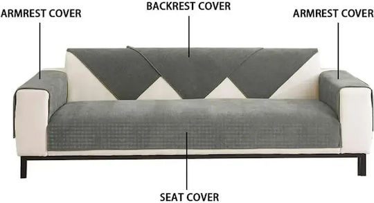 Elastische Abdeckung für Dreisitziges Sofa Gray 90x160cm 1Stück 3305557