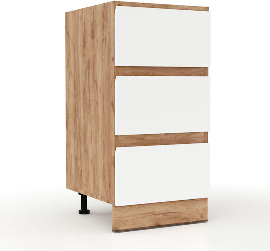 Επιδαπέδια Συρταριέρα Κουζίνας Soft 40x46x81.5cm Λευκό