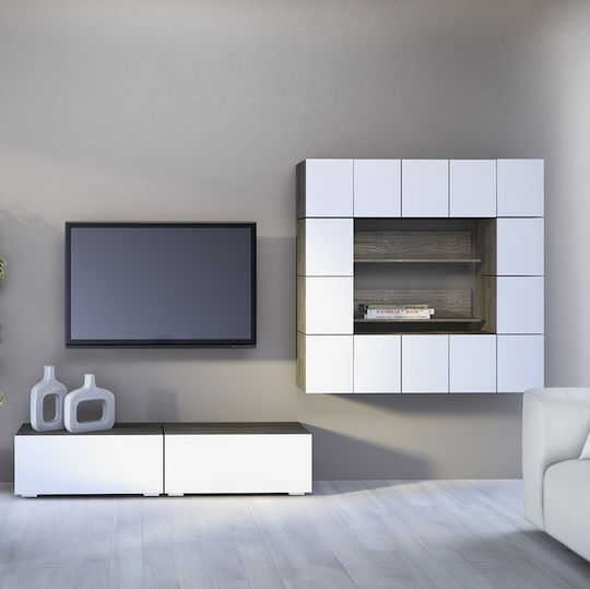 Wohnzimmer TV-Einheit Smart No 7D Weiß L377xB45xH180cm