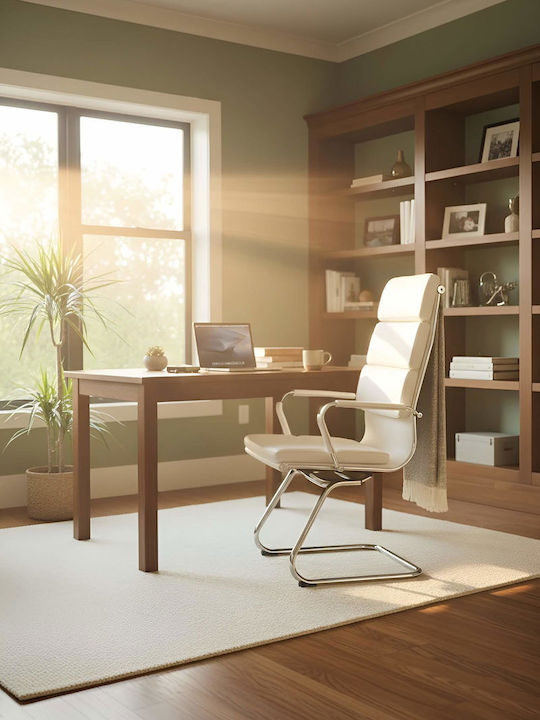 Chair Visitor Veilstone Reception in White Color 55x50x107cm 1pcs