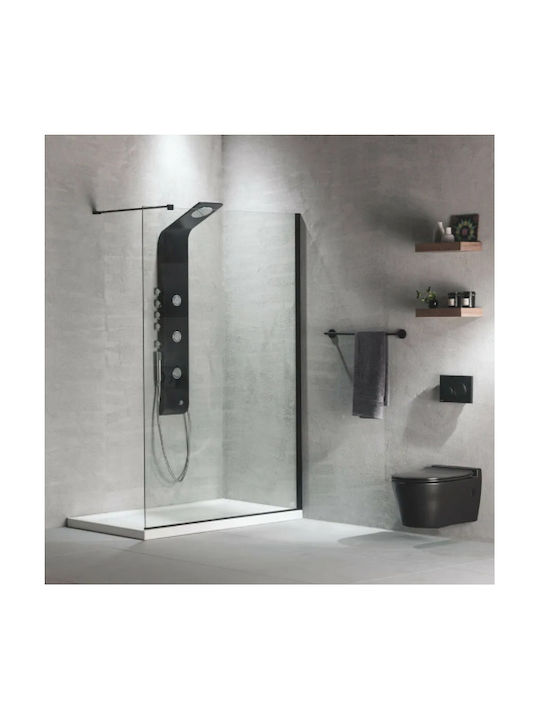 Devon Shower Screen for Shower with Sliding Door 47-49x195cm Clean Glass Inox
