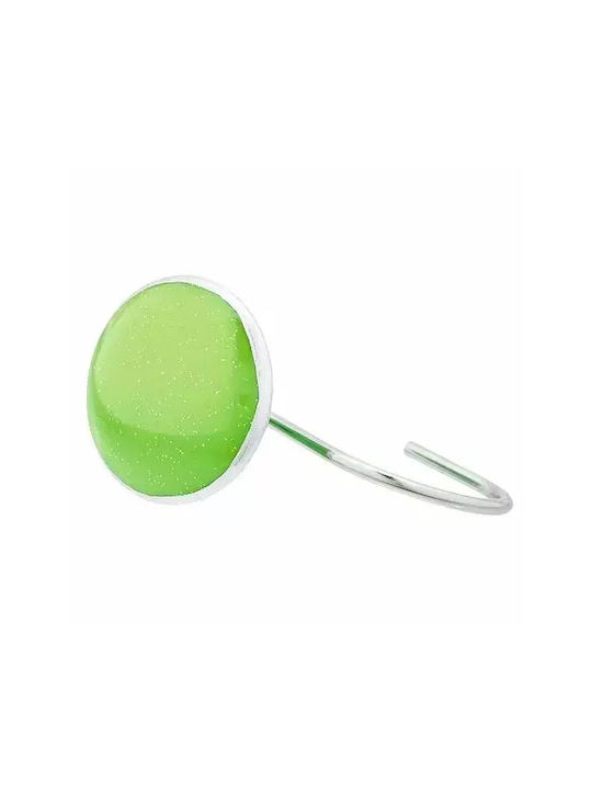 Set Decorative Hooks Shower Curtains Jup 5313018 Round Shape Green 12 Pieces