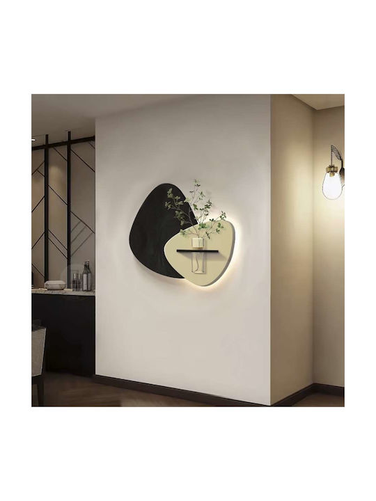 Atman Moderner Wandleuchte mit Integrierter LED und Warm zu kühlem Weiß Schwarz 3x50x12cm