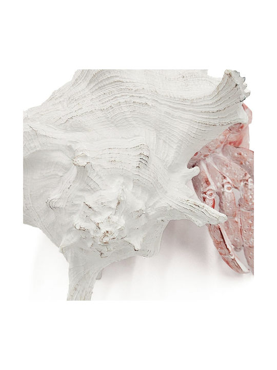 Artekko Tier Rot Tischdekoration Krabbe Weißes Muschel Polyresin 23,5x23,5x17,8 cm