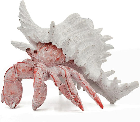 Artekko Animal Red Tabletop Decor Crab White Seashell Resin 23.5x23.5x17.8 Cm