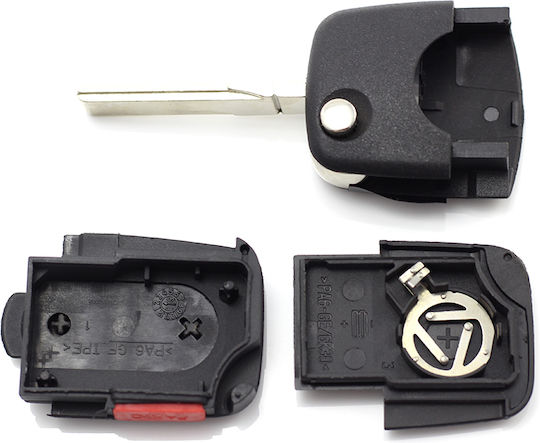 Husă Pentru Chei Auto Audi Tip Cuțit 2+1 Butoane 1 Buton Panică Baterie 1616 Carguard