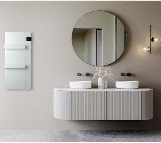 Radialight Onsen Electric Towel Rail with Glass Front 1000W 90x40cm White
