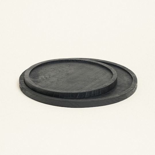 Beauty Home Wooden Round Serving Tray in Black Color 29.5x29.5cm 800404-8d1237b3 1pcs