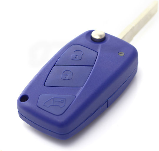 Fiat Knife-type Key Case 3 Buttons Blue