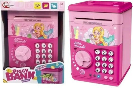 Children's Money Box Plastic Pink 14x14x20cm