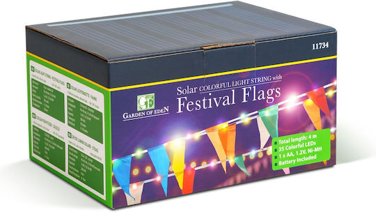 Solarleuchten Licht Girlande Flag 4 M 35 Bunte LEDs