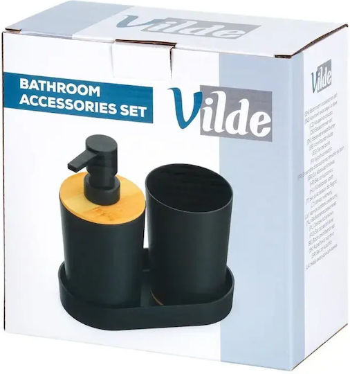 Orion Bamboo Black Bathroom Accessory Set 3 Pieces