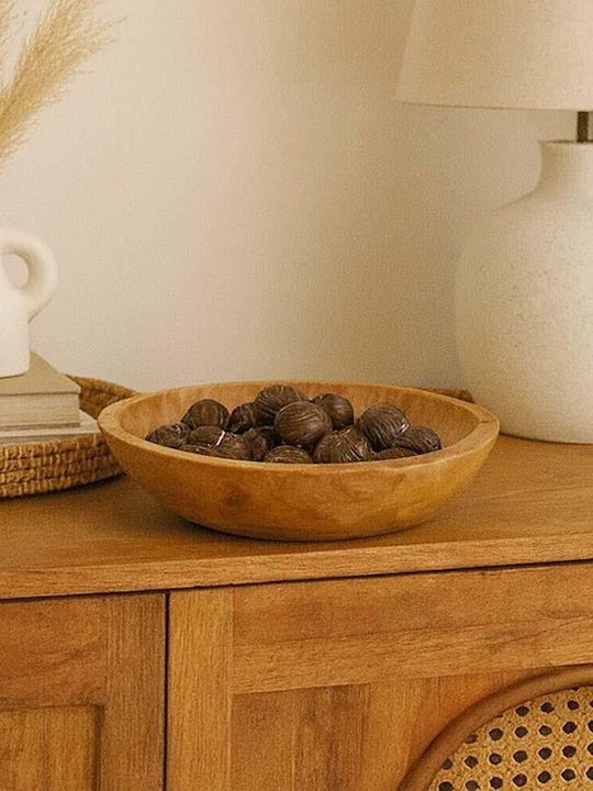 Teak Wood Plate H4xø25cm