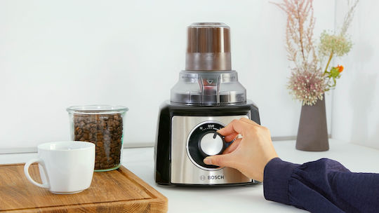 Bosch Multifunctional Food Processor 800W with Pot 2.3lt and Jug Blender Black