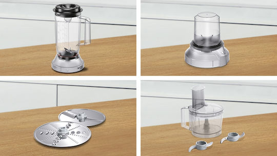 Bosch Multifunctional Food Processor 800W with Pot 2.3lt and Jug Blender Black