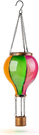 Lampă Solară Suspendată Balon cu Aer Cald Efect de Flacără 12 LED-uri Galbene 11 X 11 X 37 Cm