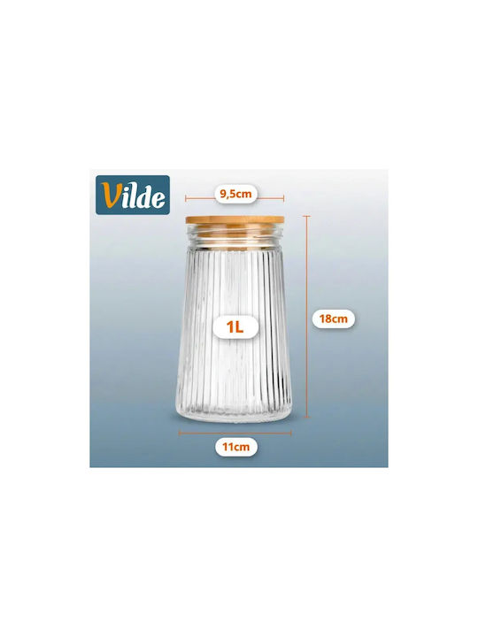 Vilde Vase General Use with Lid Glass Transparent 1000ml
