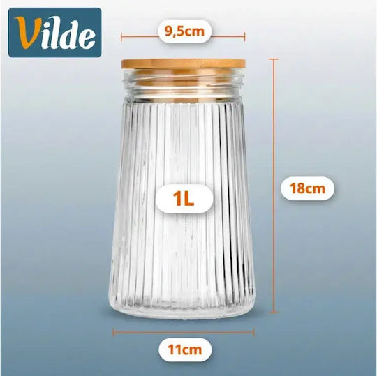 Vilde Vilde Allgemeine Verwendung Glas Transparentes Vasen mit Deckel 1000ml