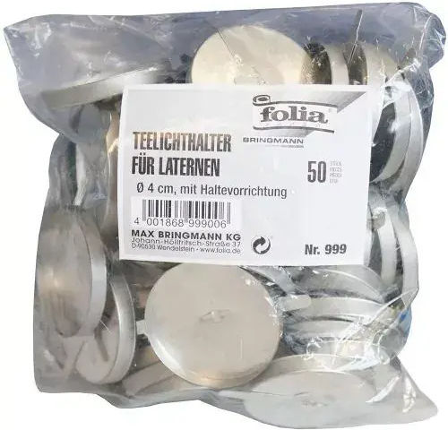 Folia Tealights Aromatic in Silver Color 50pcs