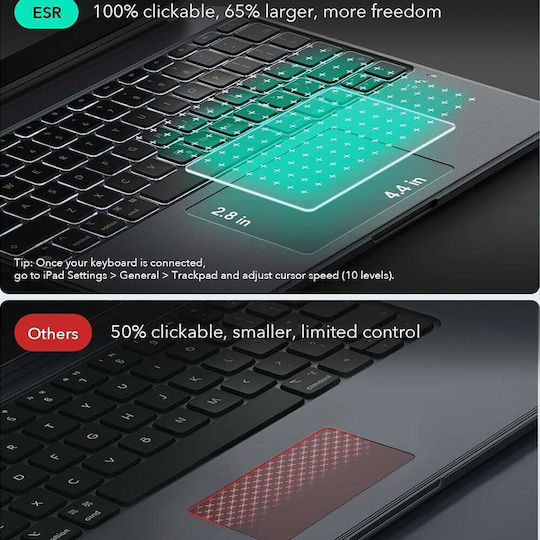 ESR Shift Magnetic Flip Cover mit Tastatur Grau für iPad Air 13 (2024) iPad Air 13 (2025)