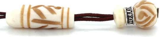 Kompologadiko Graven Camel Bone Worry Beads with 33 Beads Brown