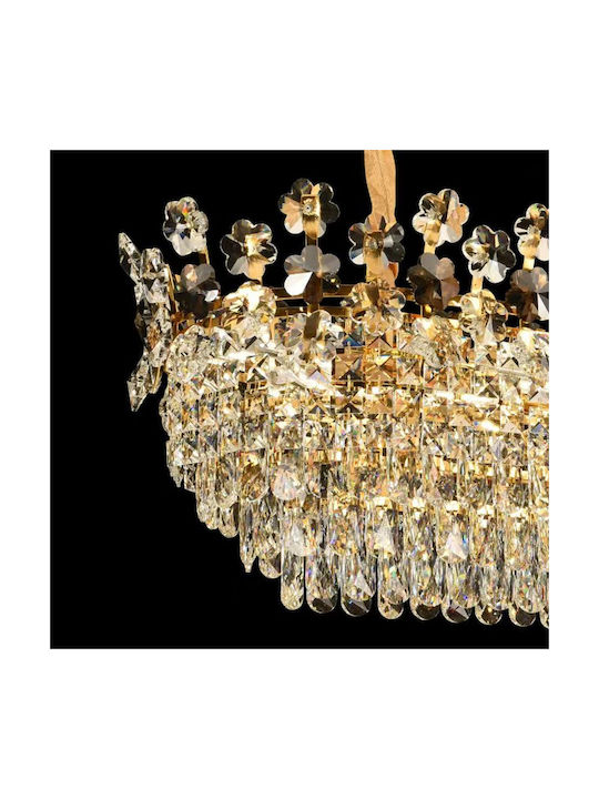 Alista Home Candelabru 9xE14 Ø90cm cu Cristale Auriu AT1CT-IM1P-HT2L-CC6705/900X350GD
