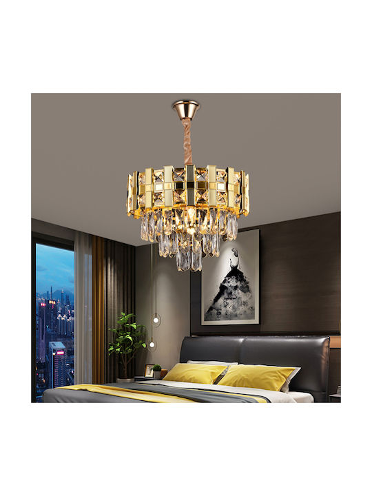 Alista Home Πολυέλαιος Ø40cm με Κρύσταλλα Χρυσός Alista Home Πολυέλαιος Ø40cm με Κρύσταλλα Χρυσός