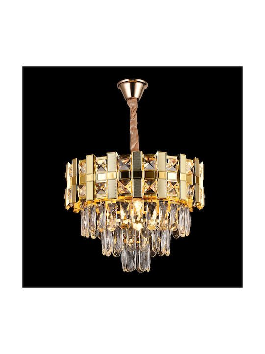 Alista Home Candelabru 5xE14 Ø40cm cu Cristale Auriu AT1CT-IM1P-HT2L-CC910/400GD