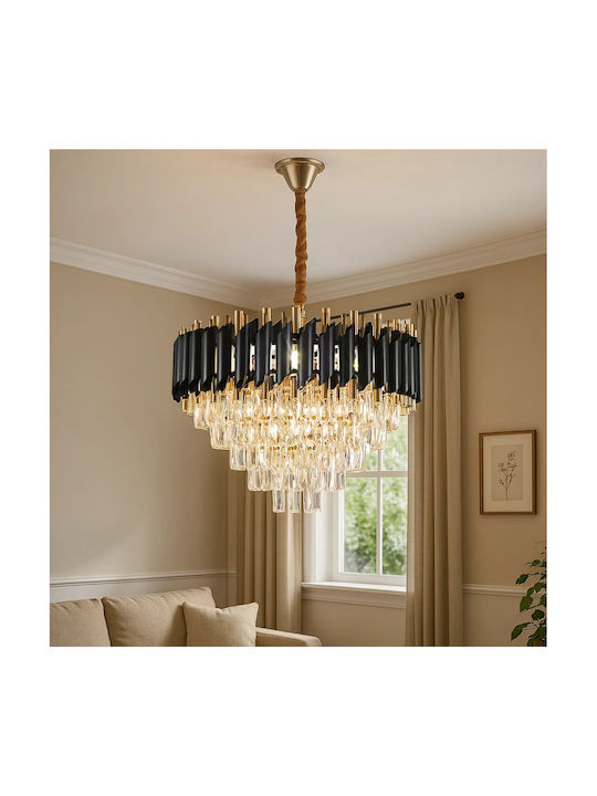 Alista Home Πολυέλαιος Ø49cm με Κρύσταλλα Χρυσός Alista Home Πολυέλαιος Ø49cm με Κρύσταλλα Χρυσός