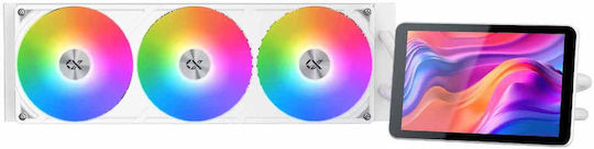 Xigmatek Connect Pro 360 Arctic Water Cooling System AIO CPU With 3 Fans 120mm And ARGB Lighting White