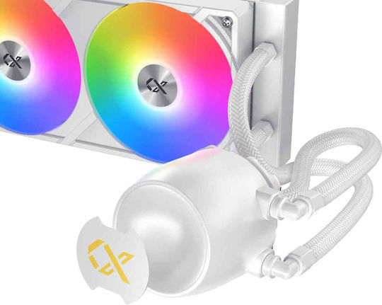 Xigmatek Connect Pro 360 Arctic Water Cooling System AIO CPU With 3 Fans 120mm And ARGB Lighting White