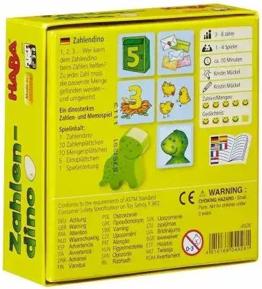 Brettspiel Number Dino für 1-4 Spieler 3+ Jahre 9281 (GER) Haba