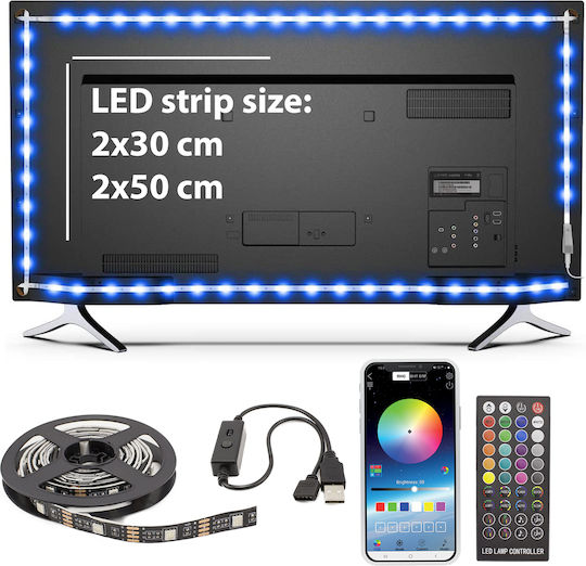 Alista Home Inteligent Bandă LED Pentru televizor USB 5V RGB Lumină Tip SMD5050 cu Sursă de alimentare & Telecomandă