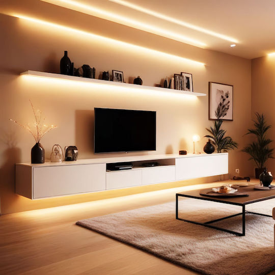 Alista Home Rezistent la apă Bandă LED Alb Cald Lumină 5m Neon Flex cu Sursă de alimentare & Telecomandă