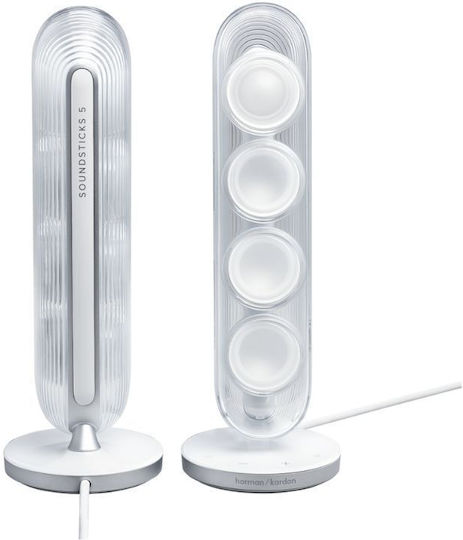 Harman Kardon Soundsticks 5 Ασύρματα Ηχεία Υπολογιστή 2.1 με Bluetooth Λευκά