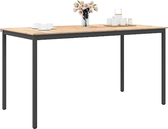 Table Bar from Solid Wood Natural 110x55x105cm