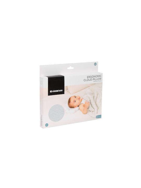 Kikka Boo Βρεφικό Μαξιλάρι Πλαγιοκεφαλίας Memory Foam Ergonomic Clouds Γκρι 19x29εκ.