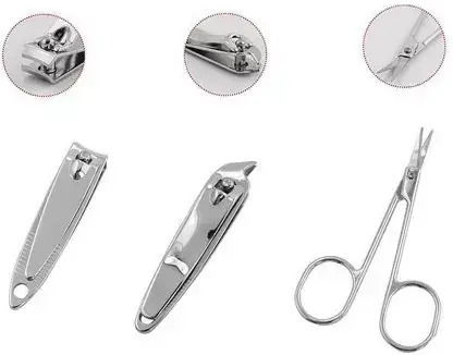 Manicure Eyebrow Set In Case Mirror Jup Cat's Here 193998-6 Eco Leather Black White
