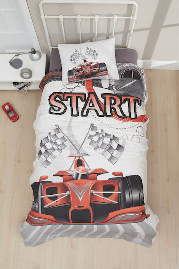 Viopros Set Lenjerii De Patut Bebe Pentru Cradle Din Bumbac Formula Multicolore 80x100cm