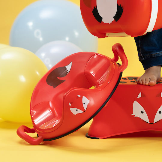 My Carry Potty Little Trainer Seat Toddler Toilet Seat with Handles Red