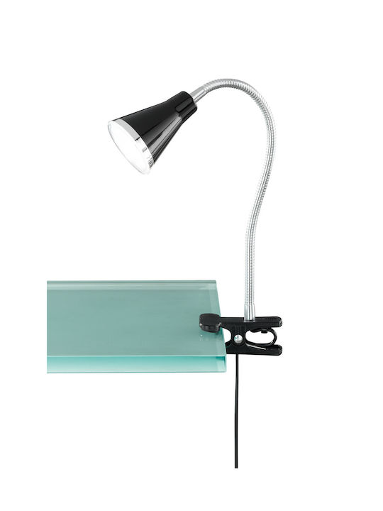Trio Lighting Arras LED Office Lamp with Flexible Arm and Clip in Black Color