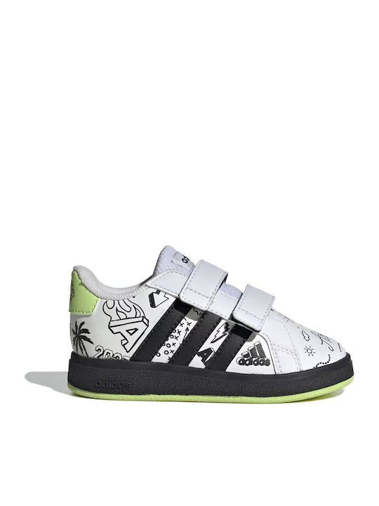 Grand Court GRAND COURT 2.0 Kids Sneakers with Scratch Cloud White / Core Black / Pulse Lime