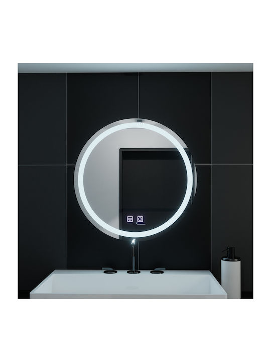 Alista Home Στρογγυλός Καθρέπτης Μπάνιου Led Αφής 50x50cm