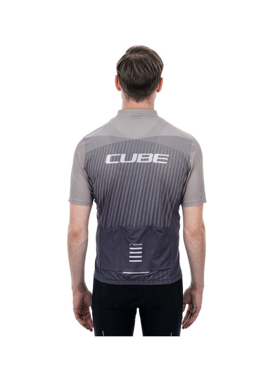 CUBE ATX Full Zip Short Sleeves Cycling Jersey Gray