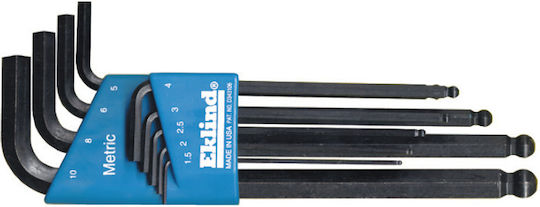Set Long Hexagonal Socket Wrenches Ball End In Plastic Holder