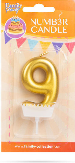 Number 9 Shaped Cake Candle