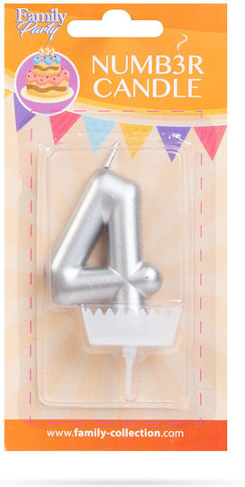 Number 4 Shaped Cake Candle